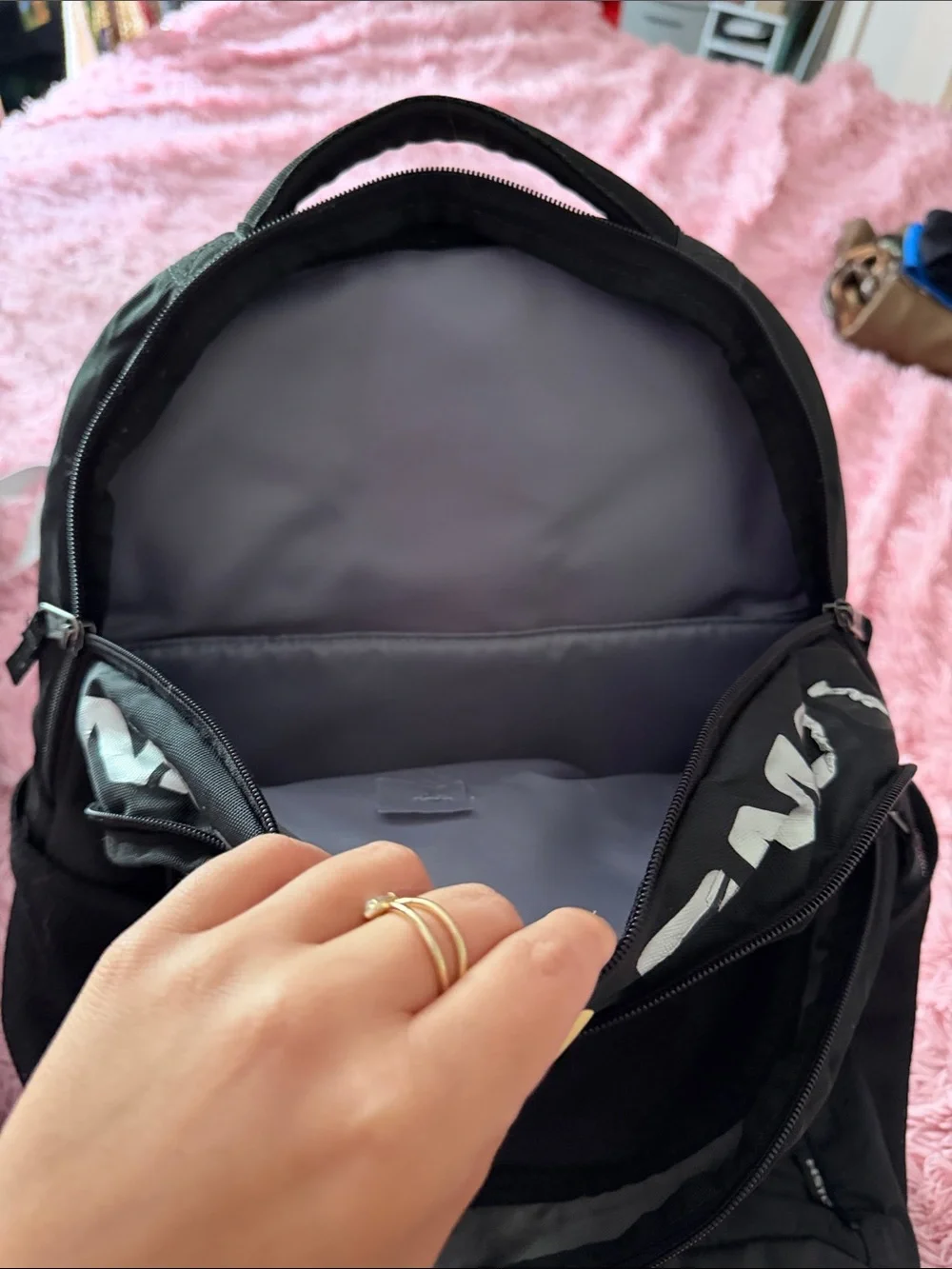 Under Armour Black Backpack with White Logo